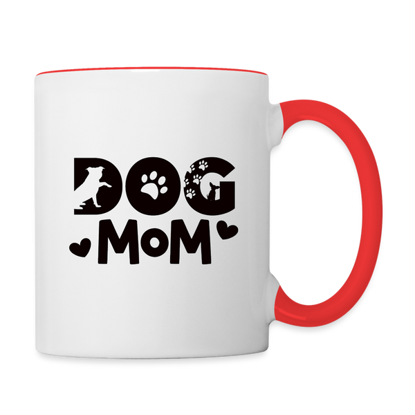 6797 Dog Mom in Black MUG - white/red