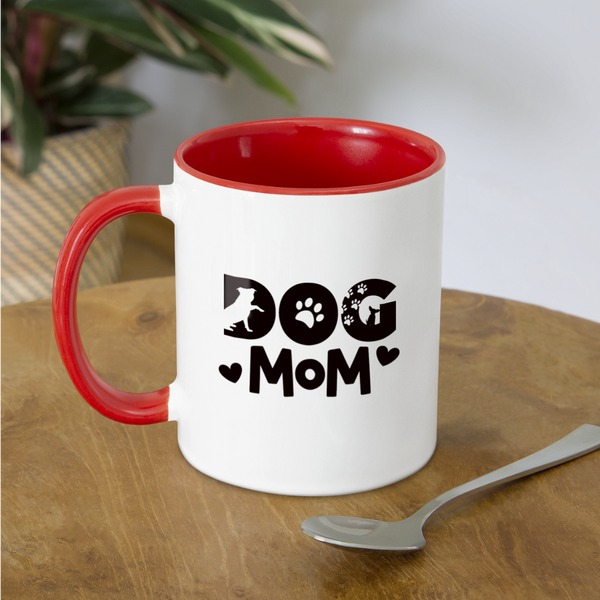 6797 Dog Mom in Black MUG - white/red