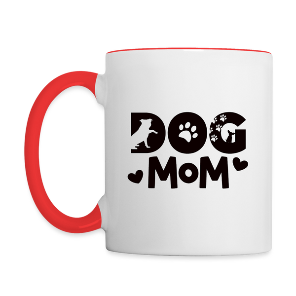 6797 Dog Mom in Black MUG - white/red