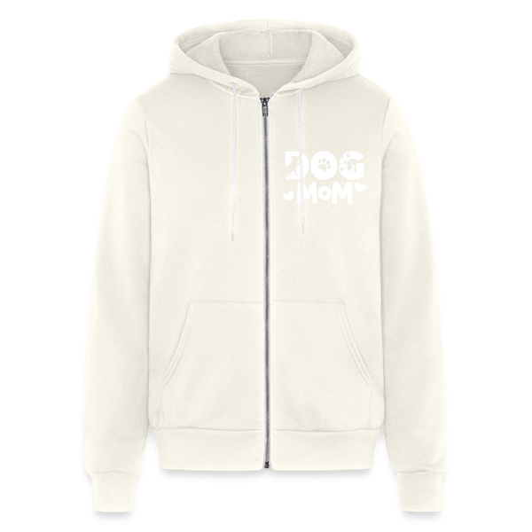 6797 Dog Mom on Front UNISEX ZIP HOODIE - vintage white