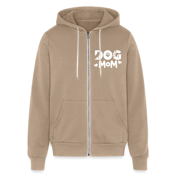 6797 Dog Mom on Front UNISEX ZIP HOODIE - tan