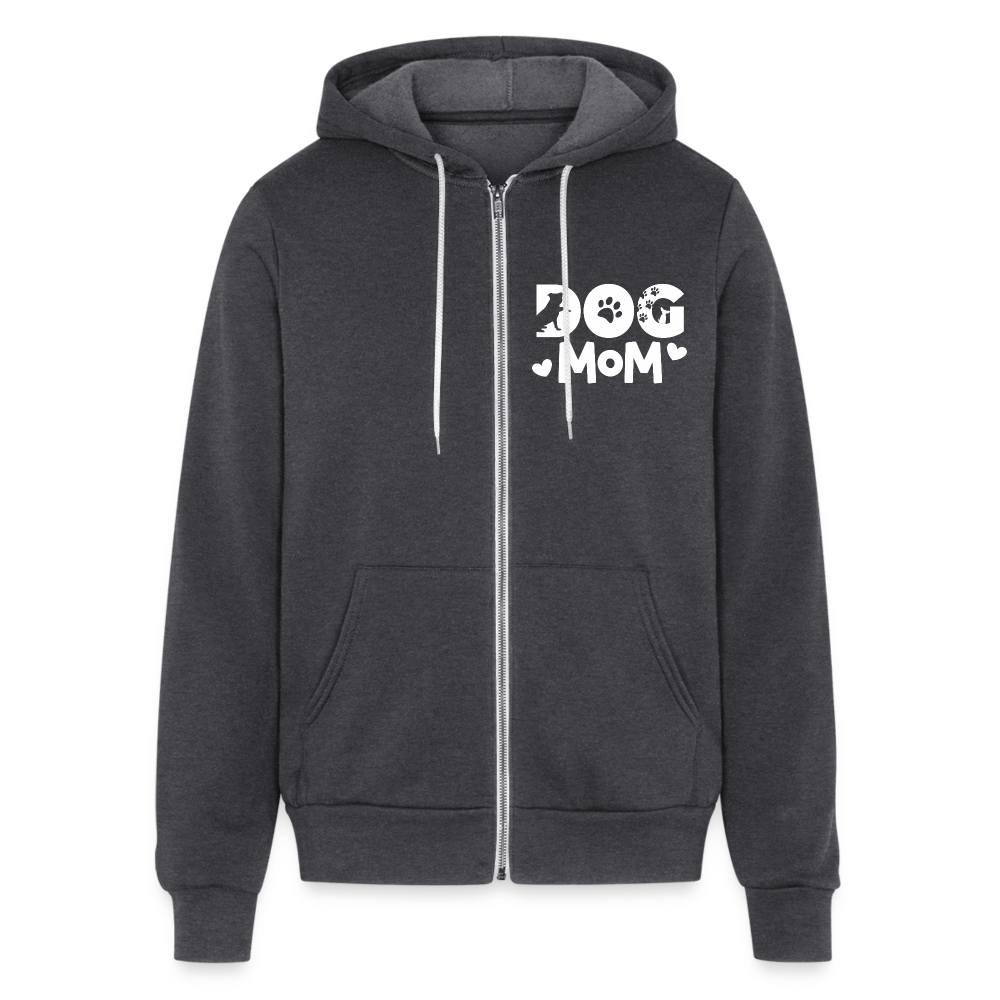 6797 Dog Mom on Front UNISEX ZIP HOODIE - charcoal grey