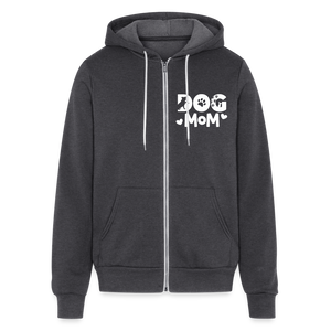 6797 Dog Mom on Front UNISEX ZIP HOODIE - charcoal grey