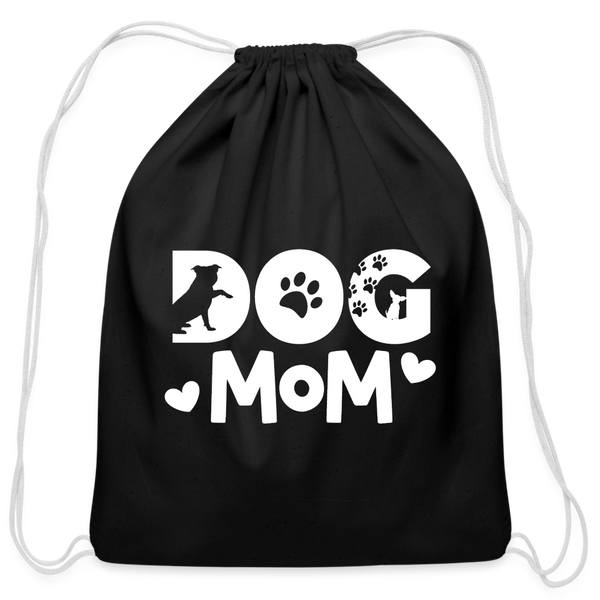 6797 Dog Mom COTTON DRAWSTRING BAG - black