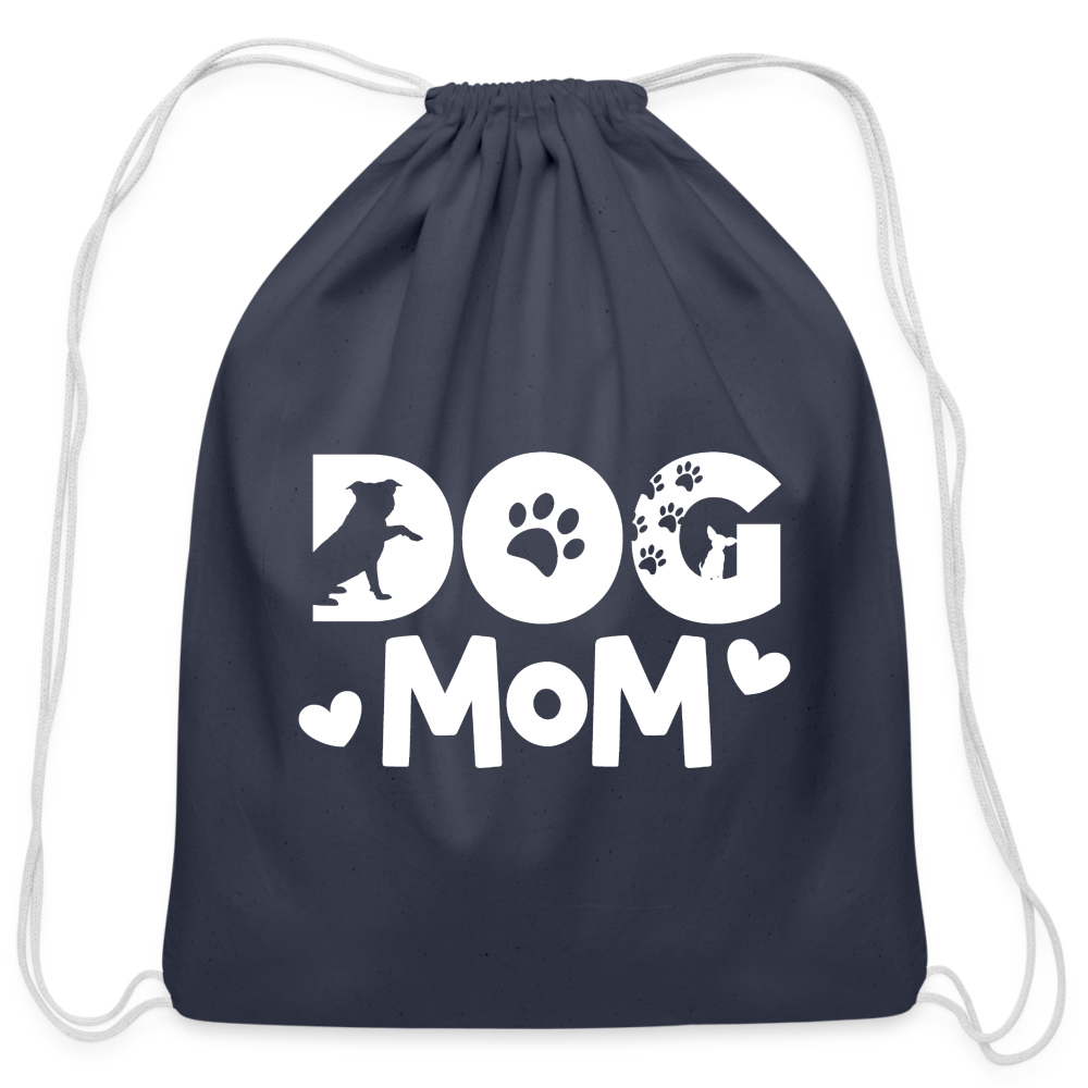 6797 Dog Mom COTTON DRAWSTRING BAG - navy