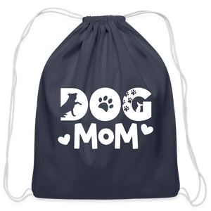 6797 Dog Mom COTTON DRAWSTRING BAG - navy