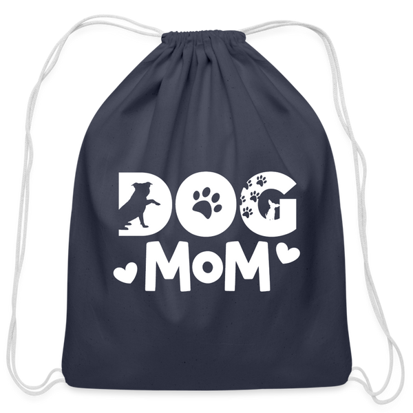 6797 Dog Mom COTTON DRAWSTRING BAG - navy