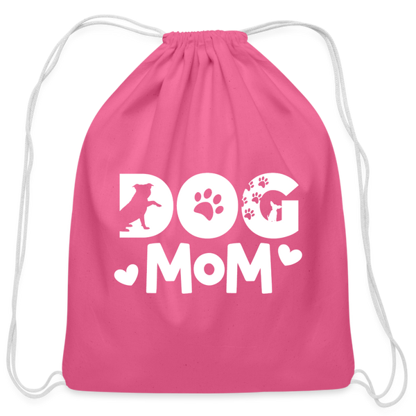 6797 Dog Mom COTTON DRAWSTRING BAG - pink