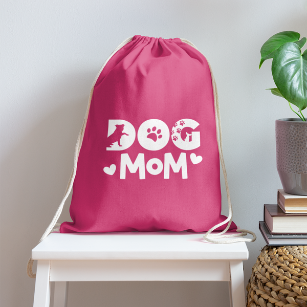 6797 Dog Mom COTTON DRAWSTRING BAG - pink