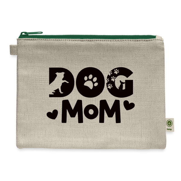 6797 Dog Mom CARRY ALL POUCH - natural/green