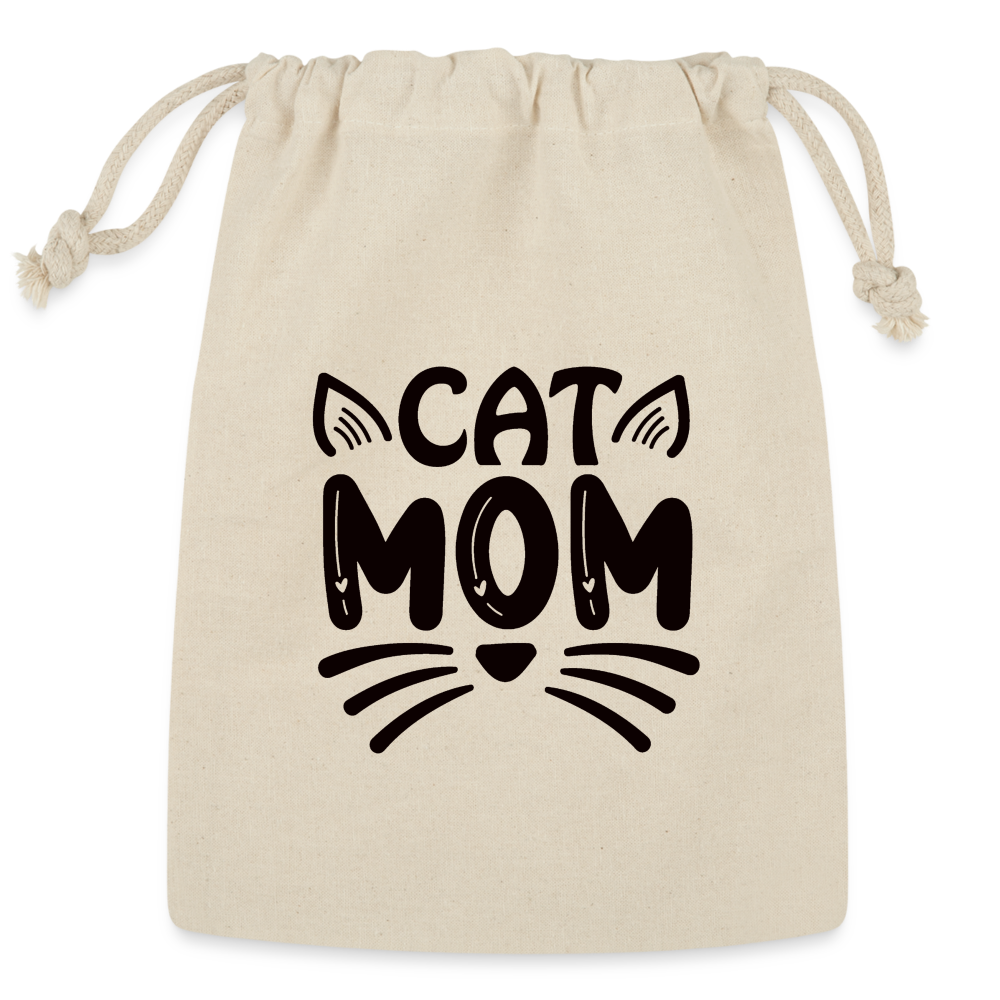 6001 Cat Mom in Black REUSABLE GIFT BAG - Natural