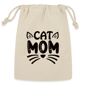 6001 Cat Mom in Black REUSABLE GIFT BAG - Natural