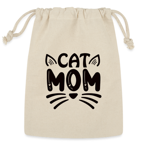 6001 Cat Mom in Black REUSABLE GIFT BAG - Natural