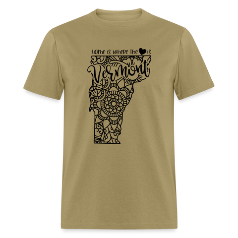 1239 1/4S Home Is Vermont TSHIRT - khaki