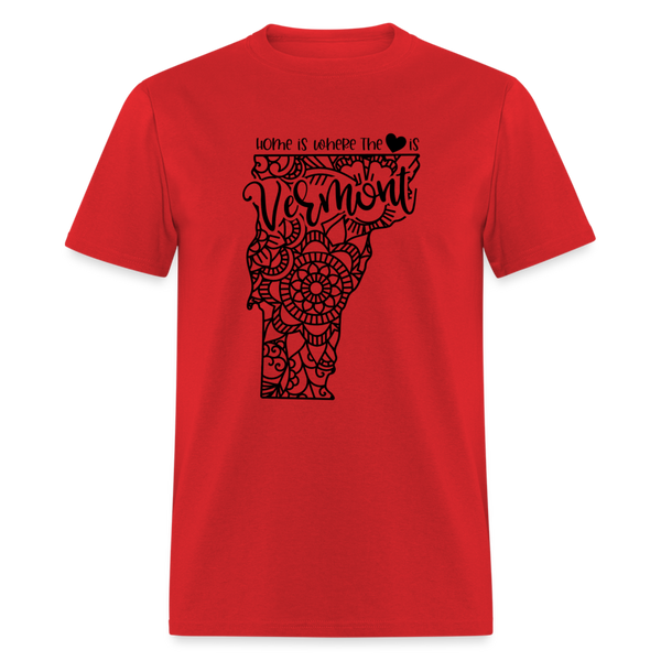 1239 1/4S Home Is Vermont TSHIRT - red