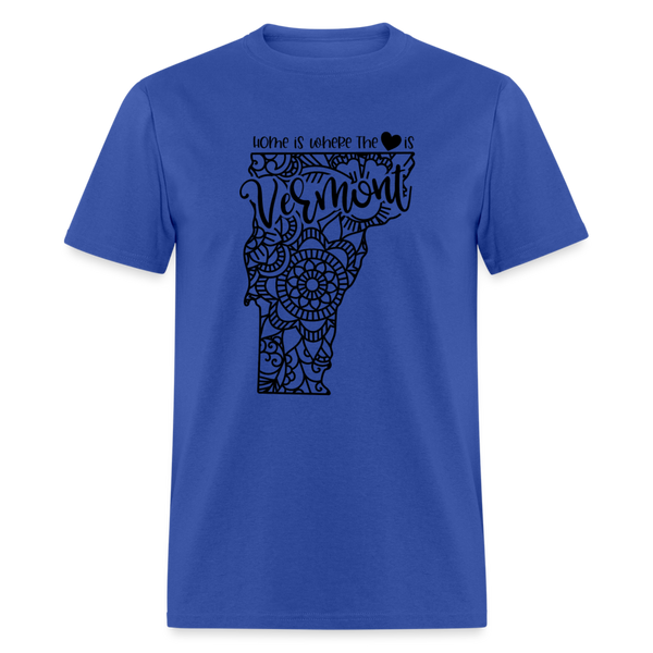 1239 1/4S Home Is Vermont TSHIRT - royal blue