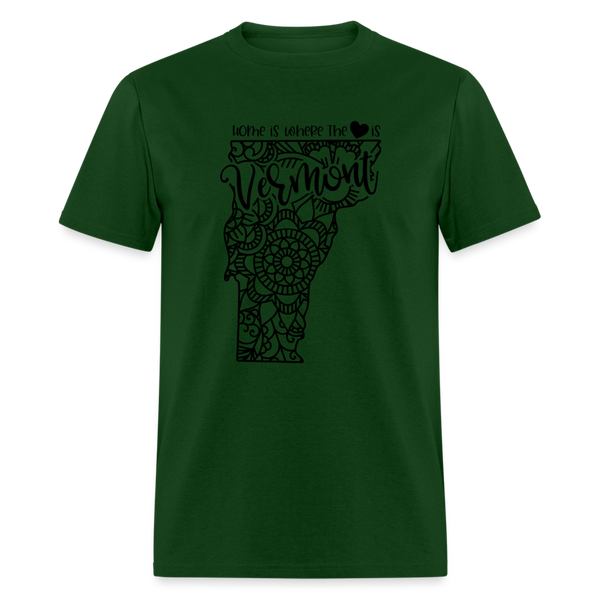 1239 1/4S Home Is Vermont TSHIRT - forest green