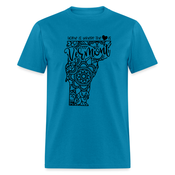 1239 1/4S Home Is Vermont TSHIRT - turquoise