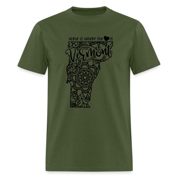 1239 1/4S Home Is Vermont TSHIRT - military green