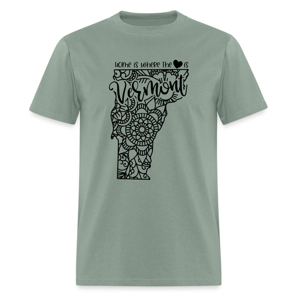 1239 1/4S Home Is Vermont TSHIRT - sage