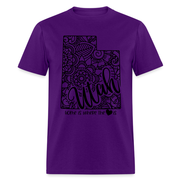 1238 1/4S Home Is Utah TSHIRT - purple