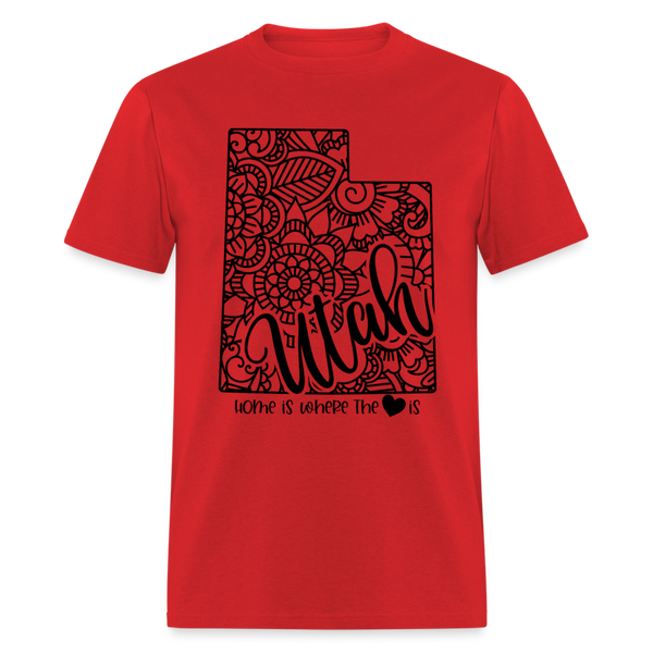 1238 1/4S Home Is Utah TSHIRT - red