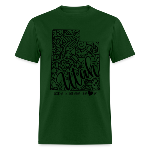 1238 1/4S Home Is Utah TSHIRT - forest green