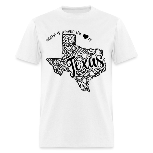 1237 1/4S Home Is Texas TSHIRT - white