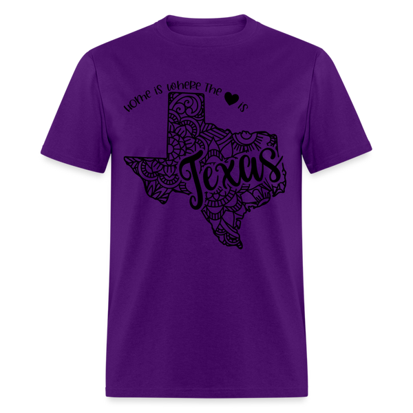 1237 1/4S Home Is Texas TSHIRT - purple