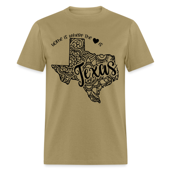 1237 1/4S Home Is Texas TSHIRT - khaki