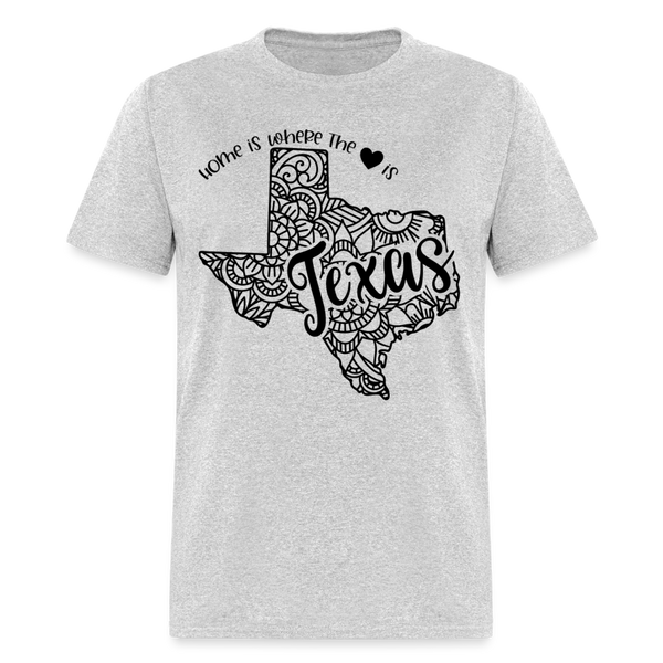 1237 1/4S Home Is Texas TSHIRT - heather gray