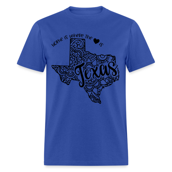 1237 1/4S Home Is Texas TSHIRT - royal blue