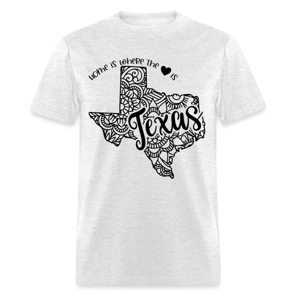 1237 1/4S Home Is Texas TSHIRT - light heather gray