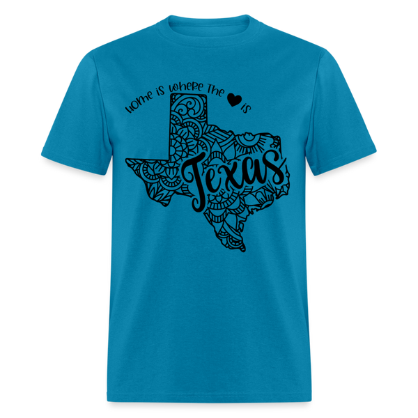 1237 1/4S Home Is Texas TSHIRT - turquoise