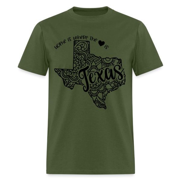 1237 1/4S Home Is Texas TSHIRT - military green