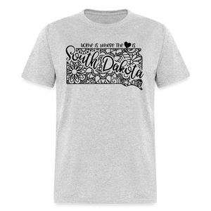 1235 1/4S Home Is South Dakota TSHIRT - heather gray