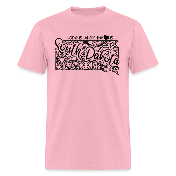 1235 1/4S Home Is South Dakota TSHIRT - pink