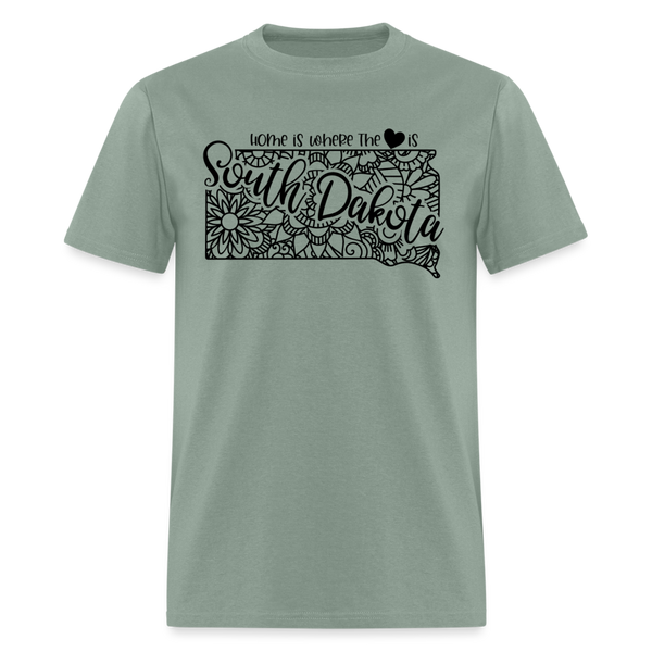 1235 1/4S Home Is South Dakota TSHIRT - sage