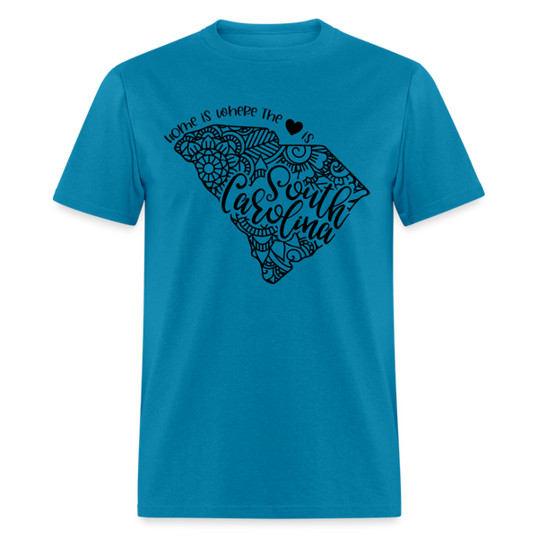 1234 1/4S Home Is South Carolina TSHIRT - turquoise