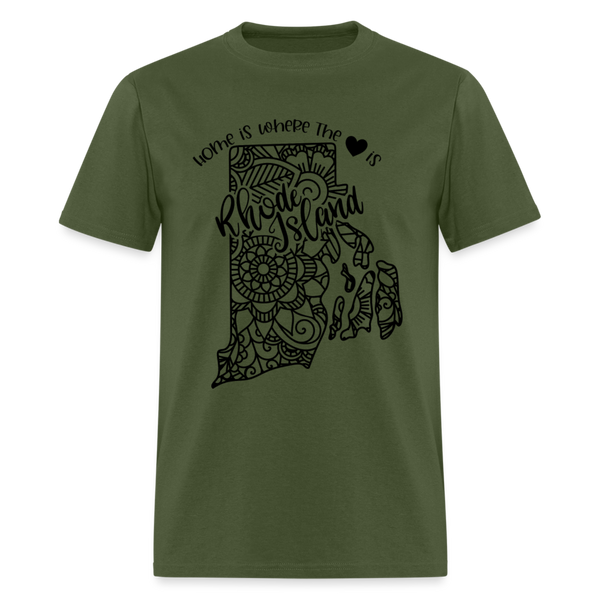 1233 1/4S Home Is Rhode Island TSHIRT - military green