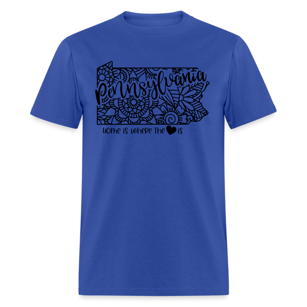 1232 1/4S Home Is Pennsylvania TSHIRT - royal blue