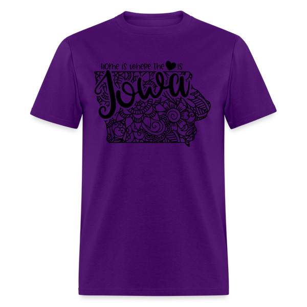 1155 1/4S Home Is Iowa TSHIRT - purple