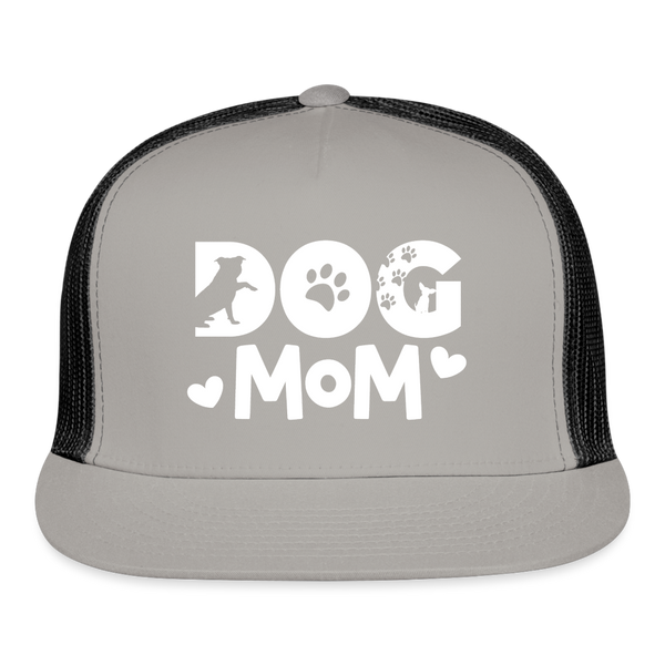 6797 Dog Mom #2 TRUCKER CAP - gray/black