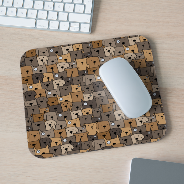 9004 Dog Sitting MOUSE PAD - white