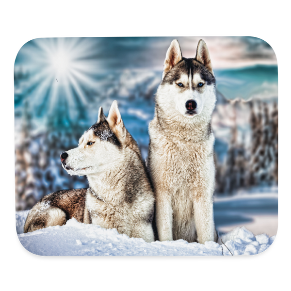 9009 Winter Wolf Duo MOUSE PAD - white