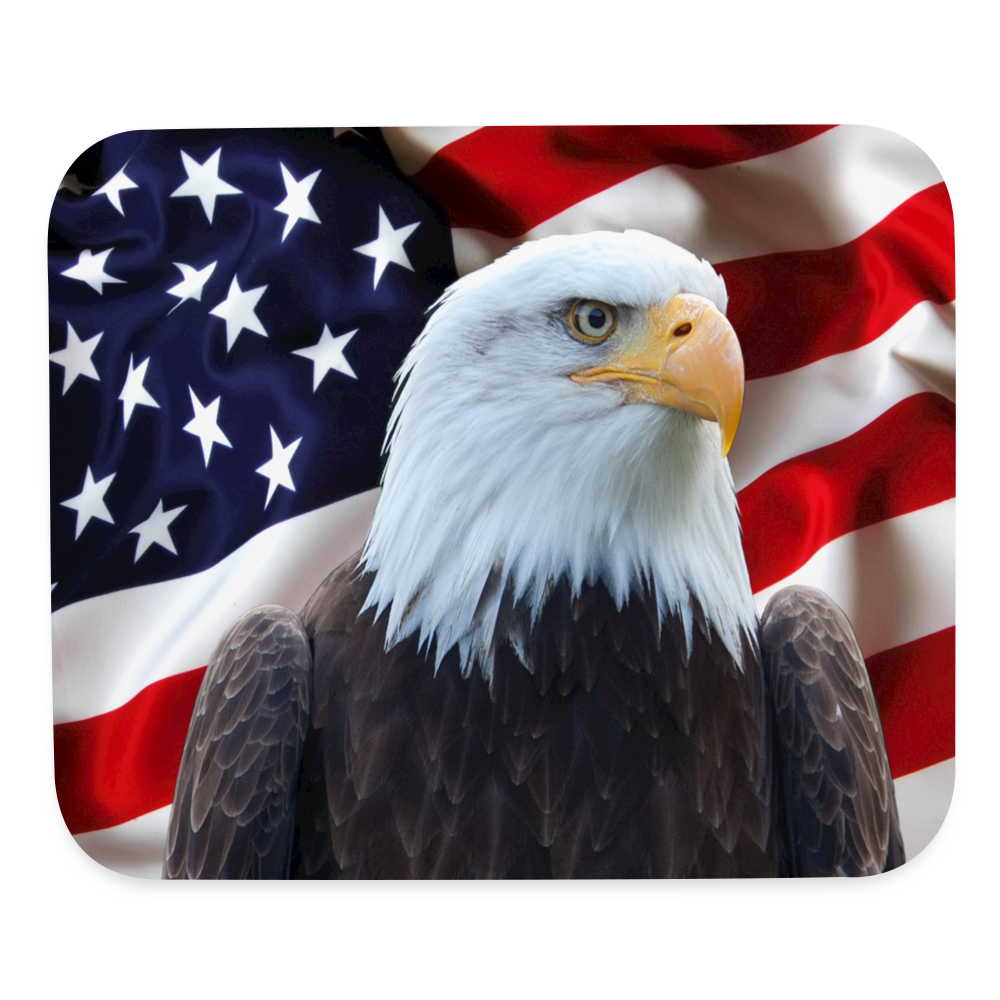 9011 American Eagle w Flag MOUSE PAD - white