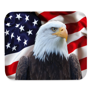 9011 American Eagle w Flag MOUSE PAD - white