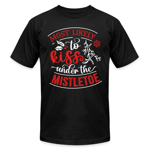 66009 Most Likely To Kiss Under The Mistletoe B&C TSHIRT - black