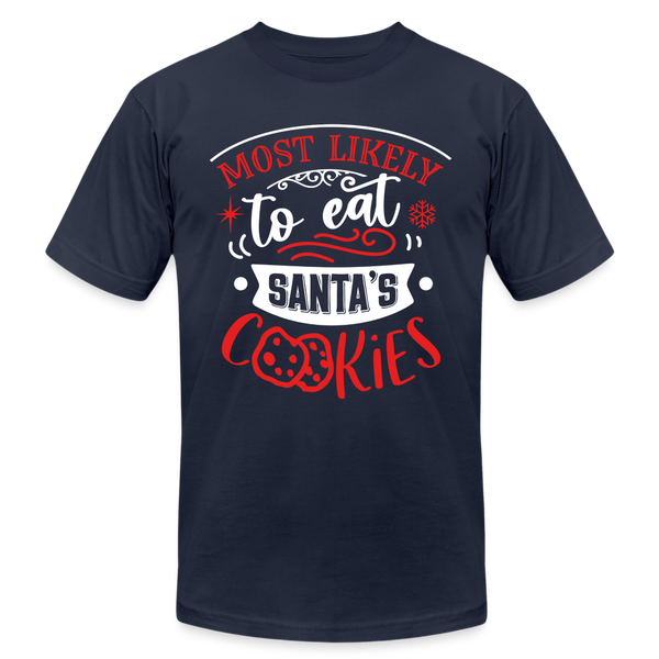 66006 Most Likely To Eat Santa's Cookies B&C TSHIRT - navy
