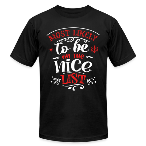 66010 Most Likely To Be On The Nice List B&C TSHIRT - black